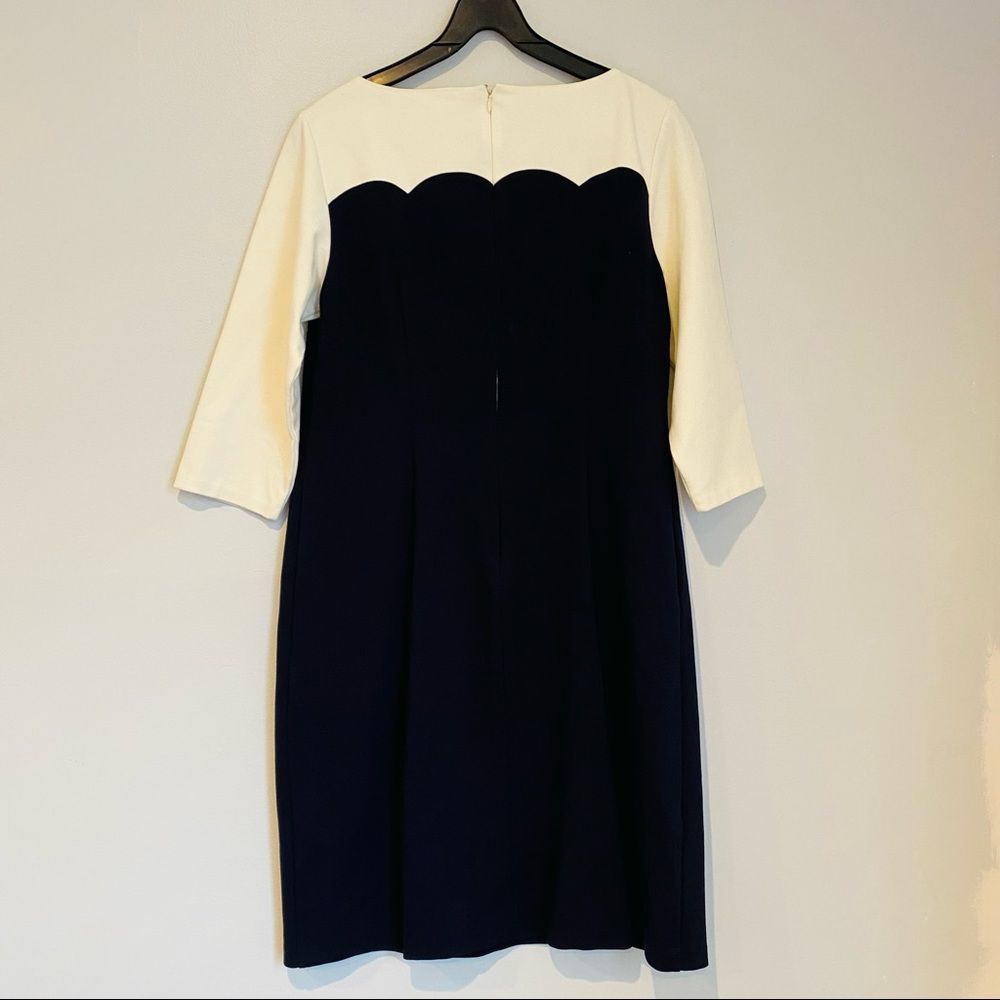 Talbots Scalloped Colorblock Ponte Shift Dress Si… - image 4